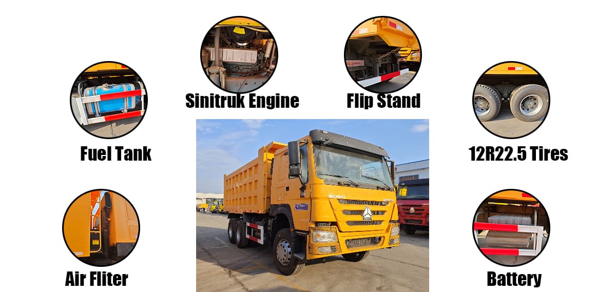Sinotruk Howo Used Dump Trucks for Sale in Guam