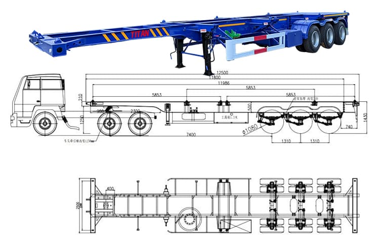 40 Container Chassis for Sale  Container Trailer for Sale in Guam