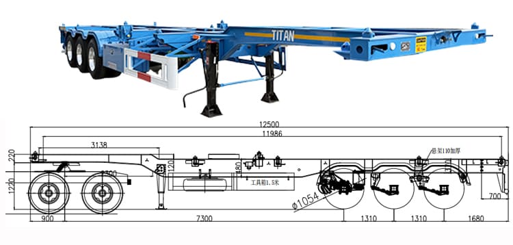 Tri Axle Gooseneck Skeletal Trailer | 20 40 Combo Chassis for Sale in Guam