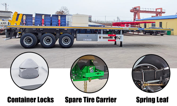 3 Axle 40 Feet Flatbed Trailer for Sale in Guam, Guded
