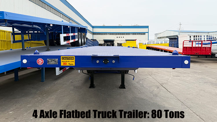 4 Axle Flatbed Truck Trailer for Sale in Guam, Gugum