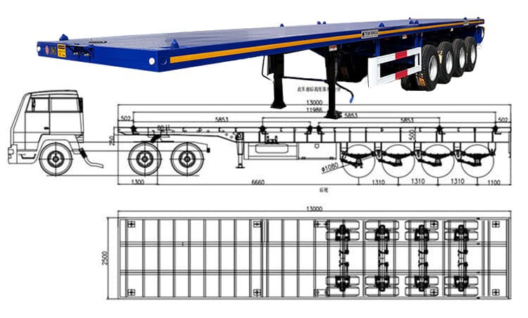 4 Axle Flatbed Truck Trailer for Sale in Guam, Gugum