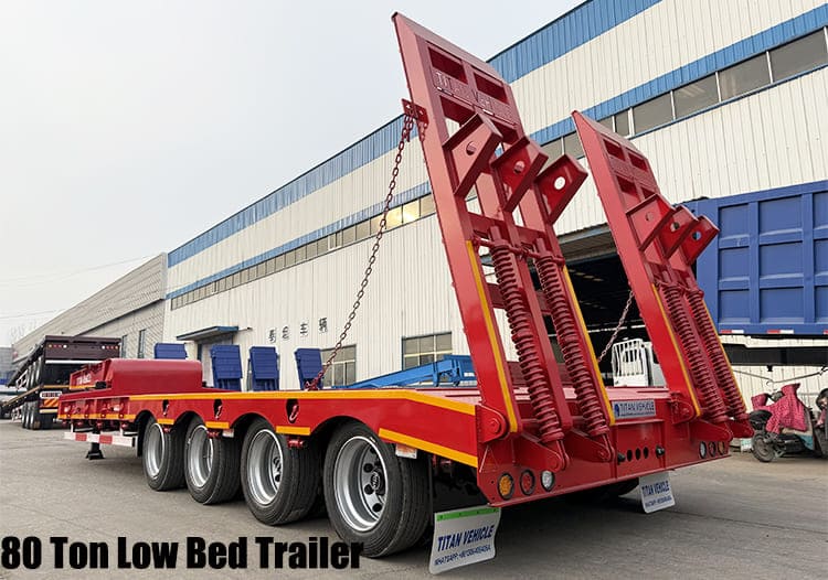 4 Axle 80 Ton Low Bed Trailer Truck for Sale in Guam, Guag