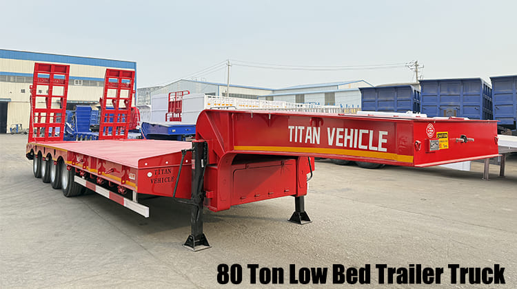 4 Axle 80 Ton Low Bed Trailer Truck for Sale in Guam, Guag