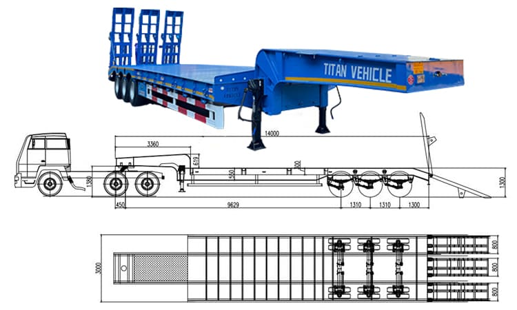 3 Axle Lowbed Trailer | Lowbed Semi Trailer for Sale in Guam