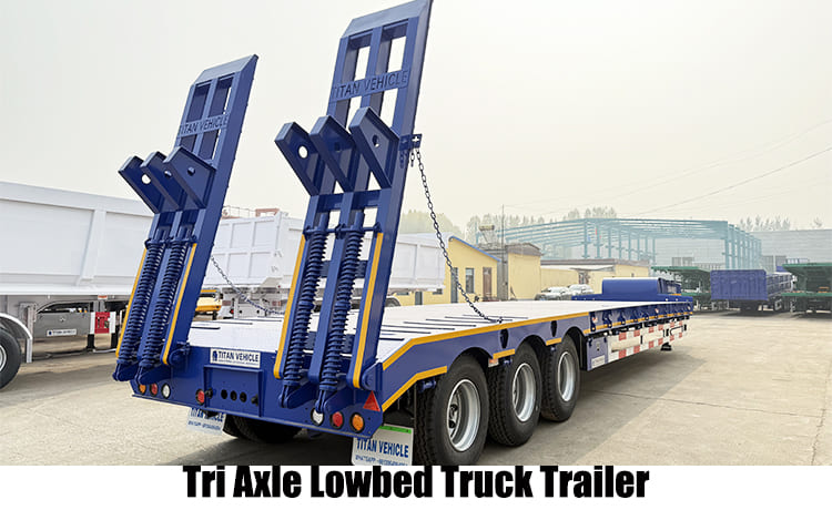 Tri Axle Low Loader Lowbed Truck Trailer for Sale in Guam