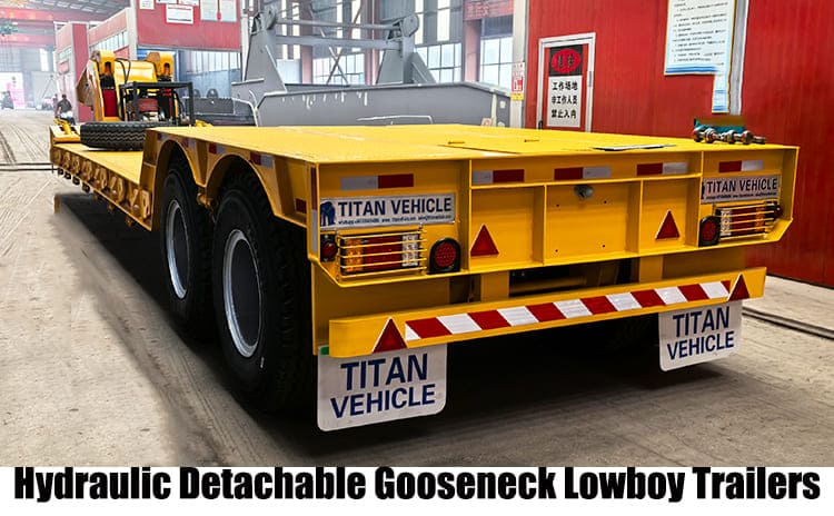 2 Axle 60 Ton Hydraulic Detachable Gooseneck Lowboy Trailers for Sale in Guam, Guaga