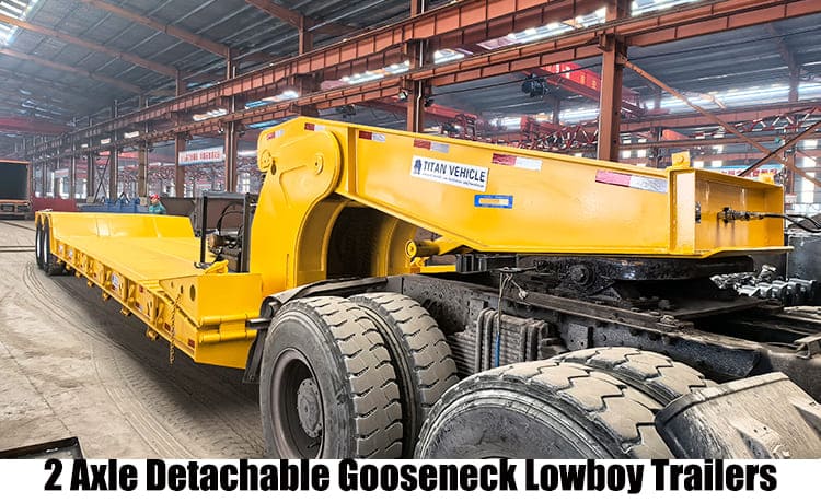 2 Axle 60 Ton Hydraulic Detachable Gooseneck Lowboy Trailers for Sale in Guam, Guaga