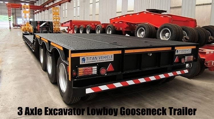 3 Axle 80 Ton Excavator Lowboy Gooseneck Trailer for Sale in Guam, Gugum