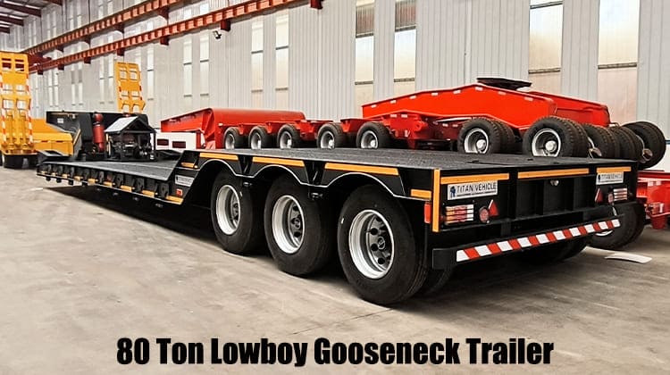 3 Axle 80 Ton Excavator Lowboy Gooseneck Trailer for Sale in Guam, Gugum
