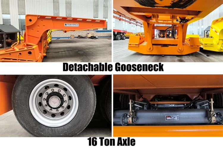 4 Axle 100 Ton Detachable Gooseneck Lowboy Trailers for Sale in Guam, Guded