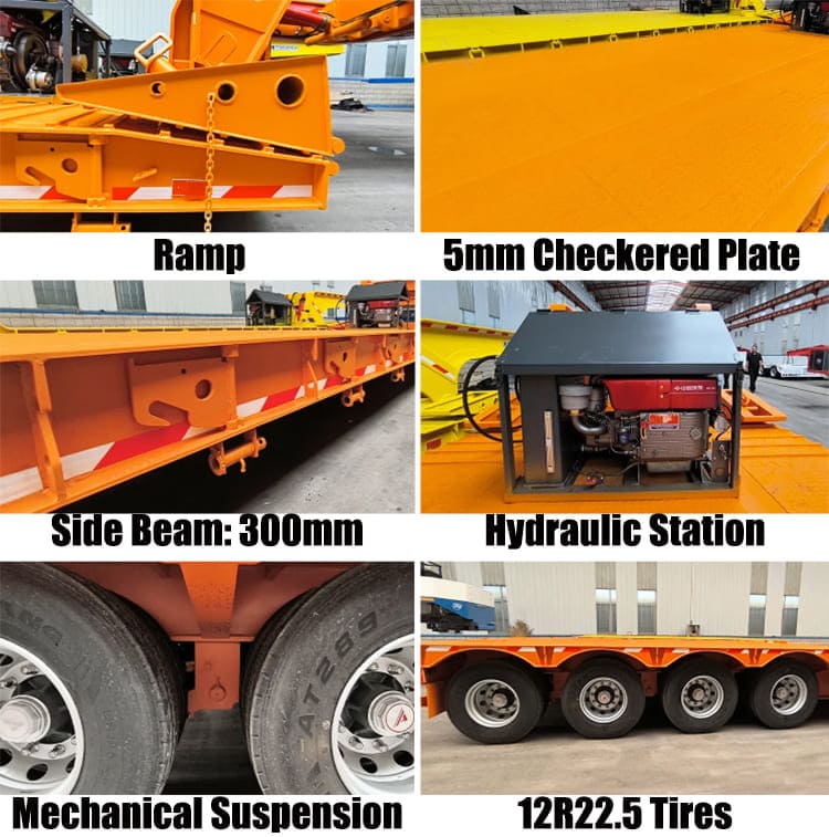 4 Axle 100 Ton Detachable Gooseneck Lowboy Trailers for Sale in Guam, Guded