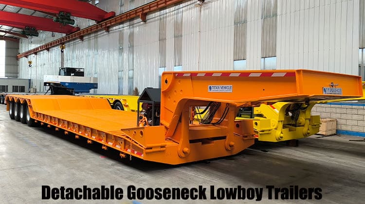 4 Axle 100 Ton Detachable Gooseneck Lowboy Trailers for Sale in Guam, Guded