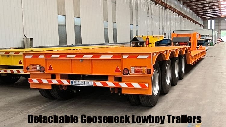 4 Axle 100 Ton Detachable Gooseneck Lowboy Trailers for Sale in Guam, Guded