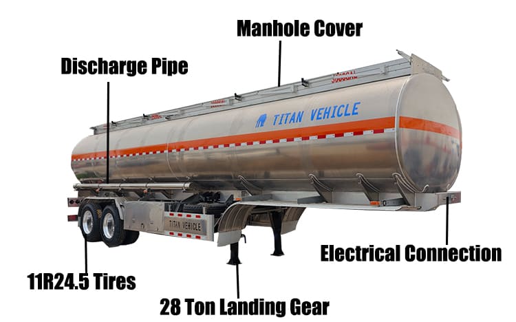 2 Axle Aluminum Tanker Trailer Diesel Tank for Sale in Guam, Guhgt