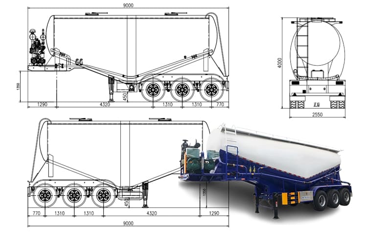 35 CBM Bulk Cement Tanker Trailer for Sale in Guam Agana