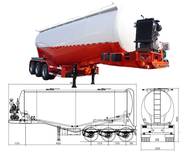 40 Ton Dry Bulk Cement Tanker Trailer for Sale in Guam Guded