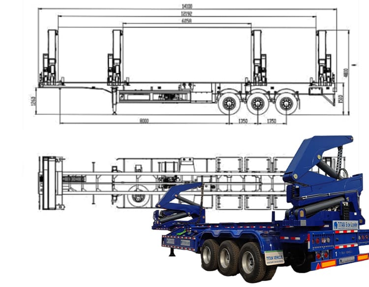 MQH37 Ton Container Side Loader Trailer for Sale in Guam Guaga