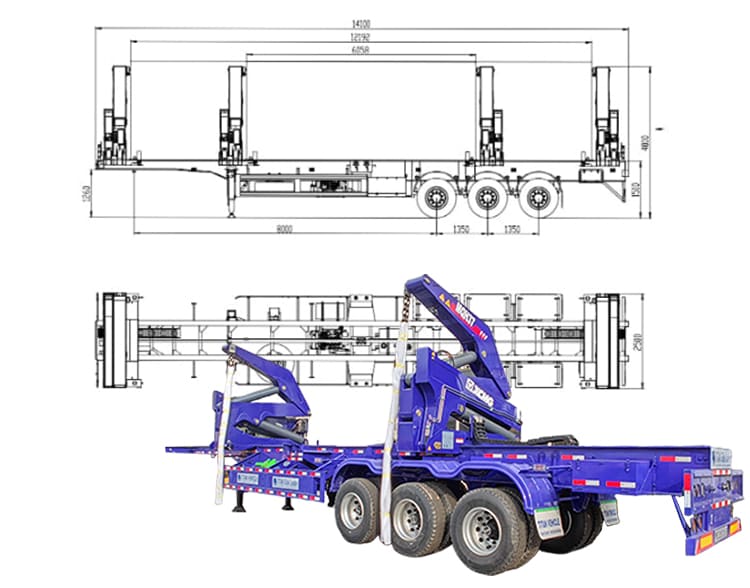 MQH37T Side Lift Container Trailer | Side Lifter Trailer for Sale in Guam Gugum