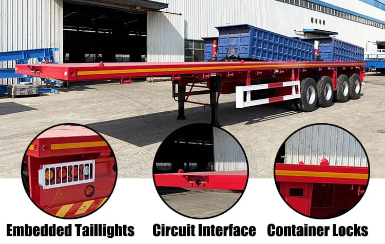 Quad Axle Semi Truck Flatbed Trailer for Sale in Guam Guaga