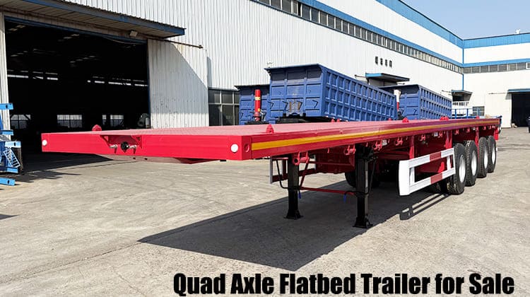 Quad Axle Semi Truck Flatbed Trailer for Sale in Guam Guaga