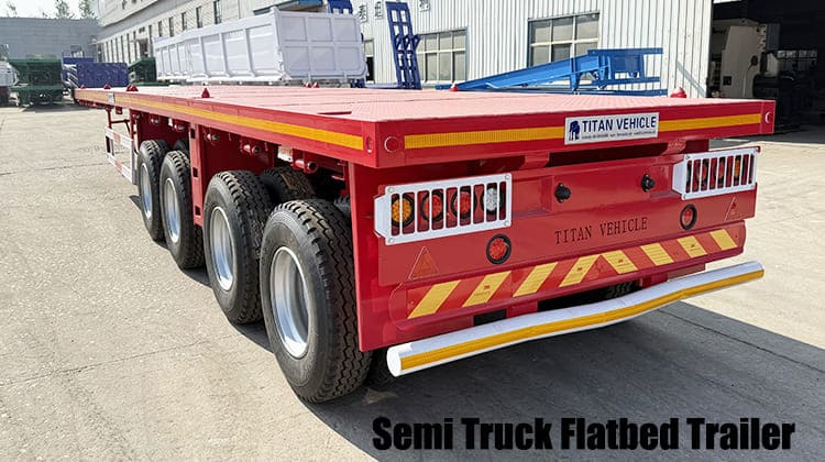 Quad Axle Semi Truck Flatbed Trailer for Sale in Guam Guaga