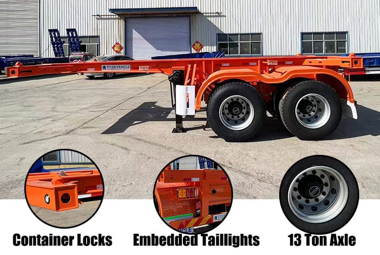 Shipping Container Semi Trailer | 20 Ft Container Chassis for Sale in Guam