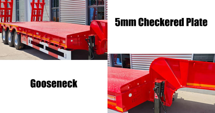 3 Axle Low Bed Semi Trailer | Lowbed Truck for Sale in Guam
