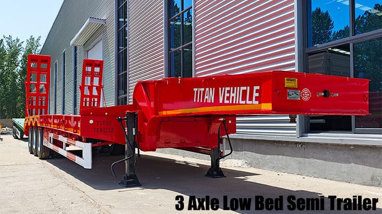 3 Axle Low Bed Semi Trailer | Lowbed Truck for Sale in Guam