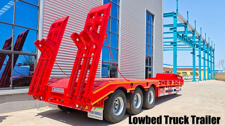 3 Axle Low Bed Semi Trailer | Lowbed Truck for Sale in Guam