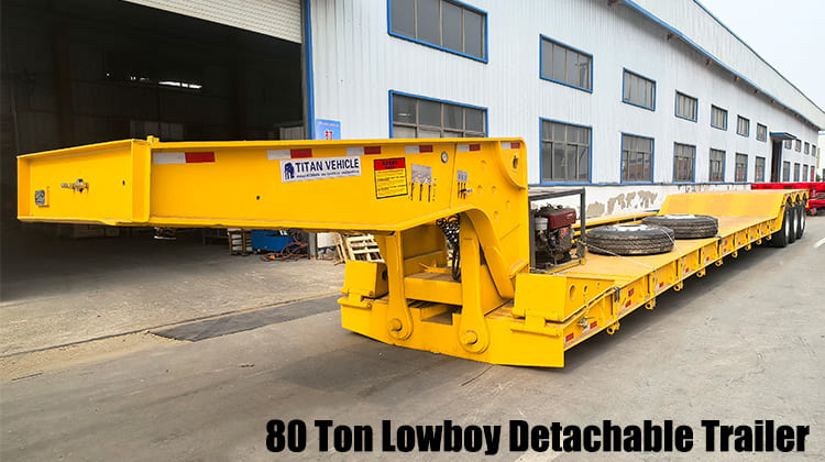 80 Ton Lowboy Detachable Trailer | Lowboy Flatbed Trailer | Lowboy Semi Trailer Truck for Sale in Guam