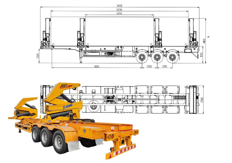 37 Ton Steelbro Sidelifter Container Trailer Side Loader for Sale in Guam Gugum