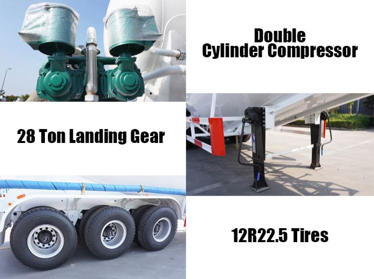 Tri Axle Silo Trailer Cement Bulk Tanker Transport Truck for Sale in Guam Agana
