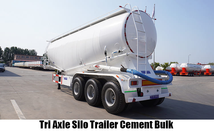 Tri Axle Silo Trailer Cement Bulk Tanker Transport Truck for Sale in Guam Agana