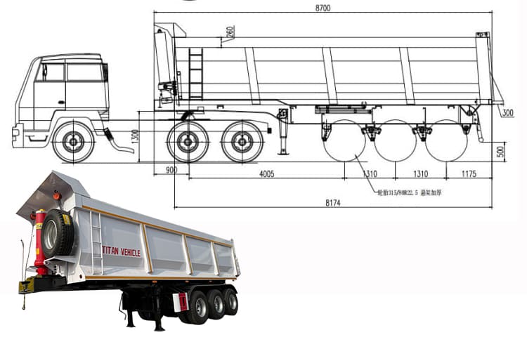 3 Axle Heavy Duty Dump Truck Semi Trailer | Dumper Trailer for Sale in Guam Gugum