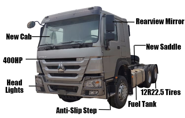 Sinotruk Howo 6X4 400HP Used Tractor Trucks for Sale Near Me in Guam