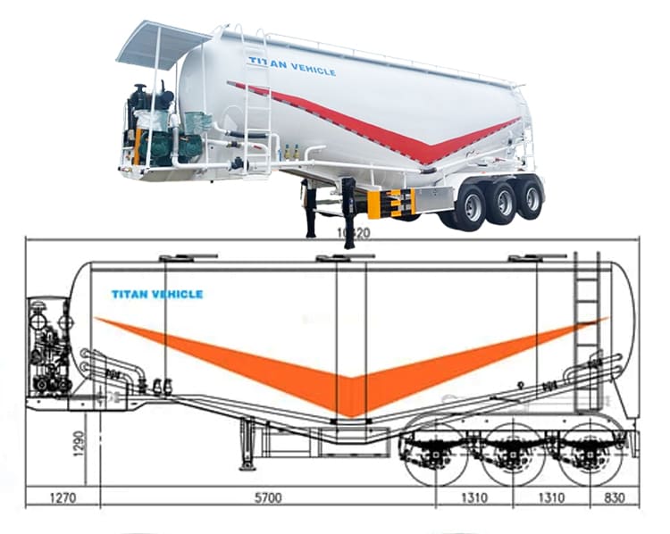 3 Axle Dry Bulk Tanks Trailer Cement Bulker Truck for Sale in Guam Apra