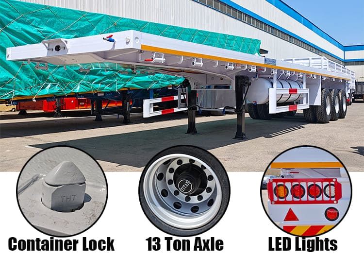 Tri Axle Flatbed Semi Truck Trailer for Sale in Guam