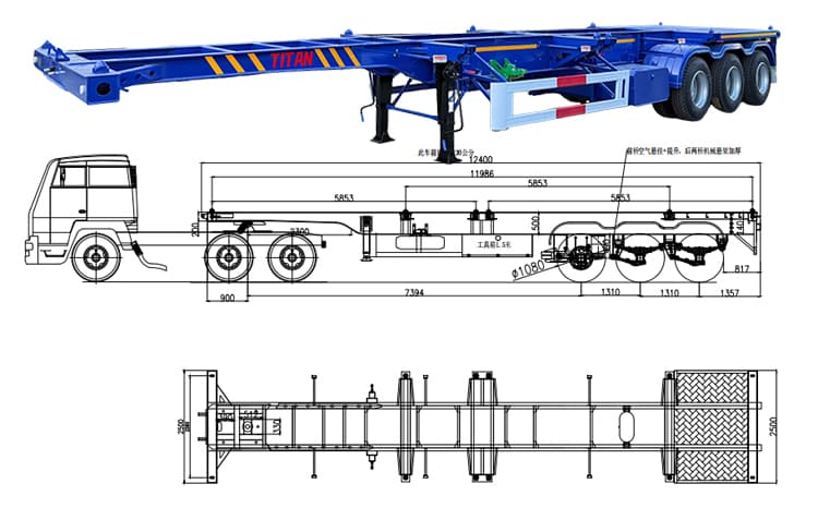 40 Foot Shipping Container Semi Trailer for Sale in Guam