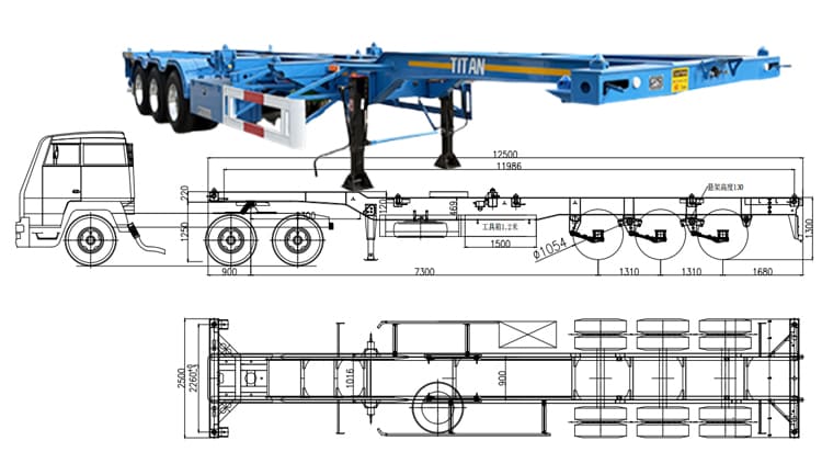 Tri Axle Chassis Skeletal Semi Trailer in Guam