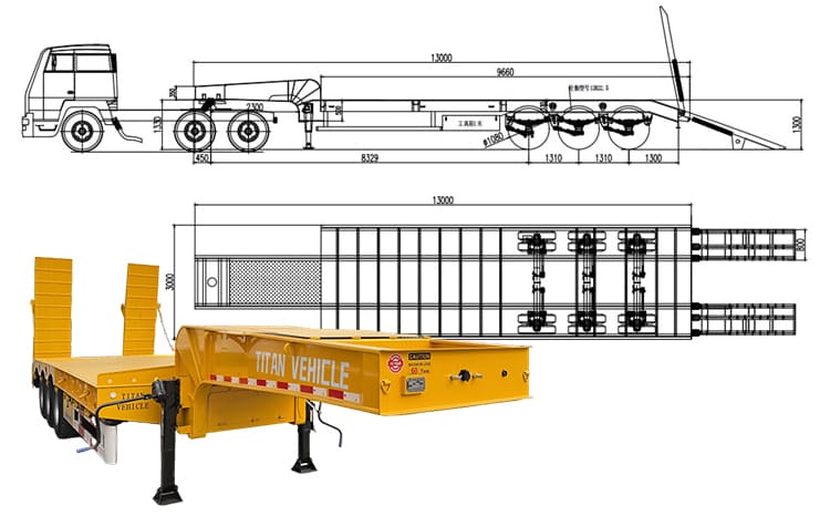 Tri Axle Excavator Lowbed Semi Trailer in Guam
