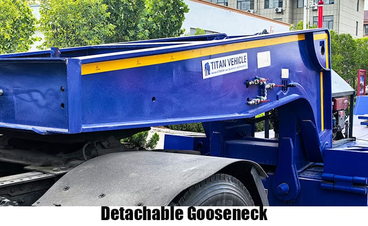 3 Axle Hydraulic Detachable Gooseneck Lowboy Semi Trailer Truck in Guam