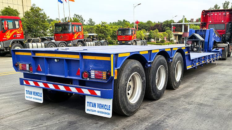 3 Axle Hydraulic Detachable Gooseneck Lowboy Semi Trailer Truck in Guam