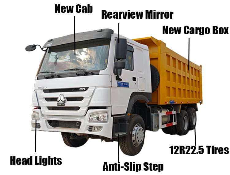 Sinotruk Howo Second Hand Truck with Tipper for Sale in Guam