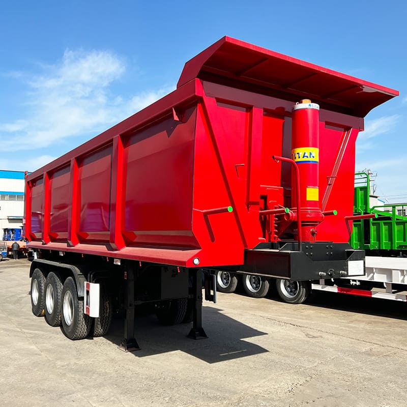 3 Axle End Dump Truck Semi Trailer