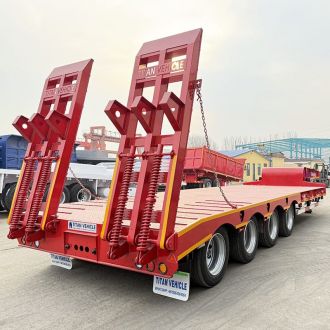 4 Axle 80 Ton Low Bed Trailer Truck