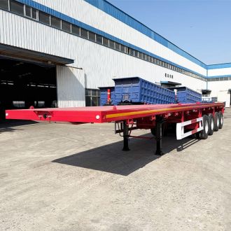 Quad Axle Semi Truck Flatbed Trailer